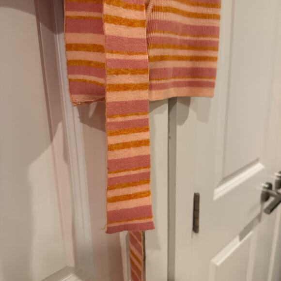 L’ACADAMIE Gina Draped Cropped Tank Wrap Vest Pink Lemon Stripe | Small - Picture 8 of 9